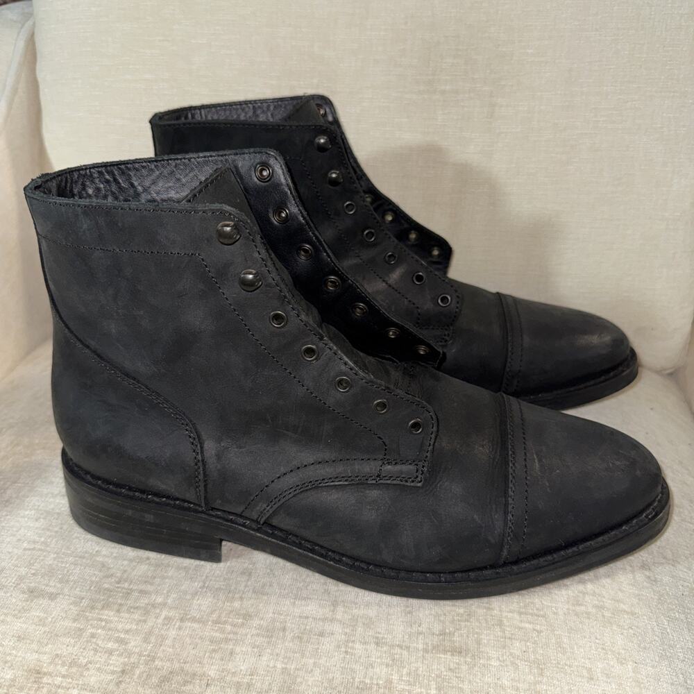 Thursday Boot Company Matte Black Captain Leather Boots Size 15 (No Laces) EUC